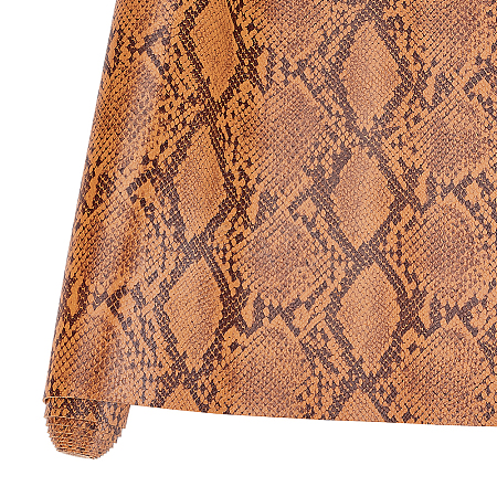 Snakeskin Pattern PU Leather Fabric DIY-WH0308-352B-1