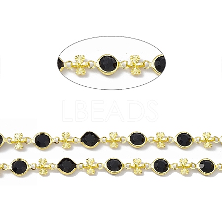 Handmade Brass Flat Round & Heart Link Chains CHC-F015-09G-1