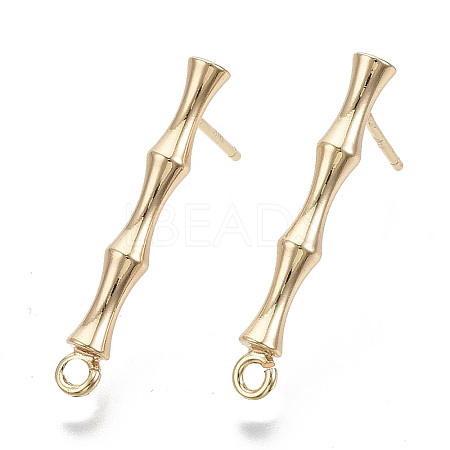 Brass Stud Earring Findings X-KK-N230-08G-NF-1
