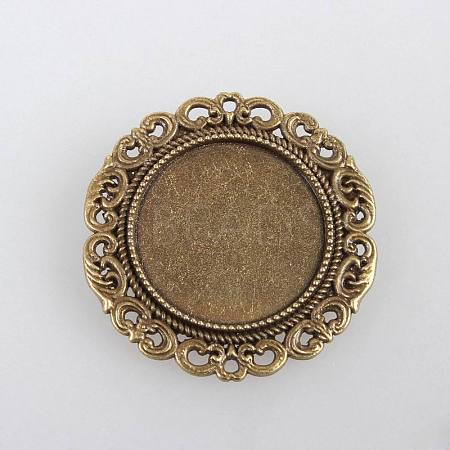 Vintage Alloy Brooch Cabochon Bezel Settings PALLOY-N0085-53AB-NF-1