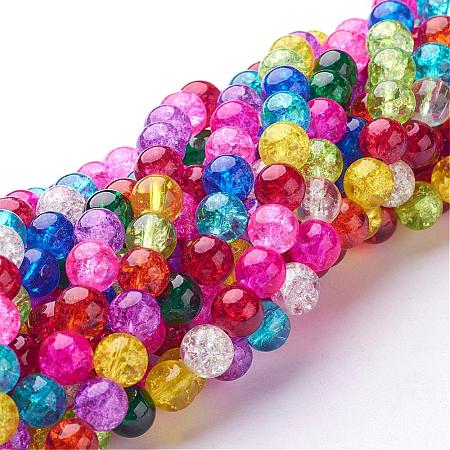 Crackle Glass Beads Strands GGM003-1