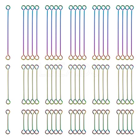 60Pcs 3 Style Ion Plating(IP) 304 Stainless Steel Eye Pins STAS-LS0001-62MC-1