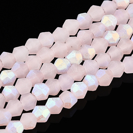 Imitation Jade Bicone Frosted Glass Bead Strands EGLA-A039-J2mm-MB07-1