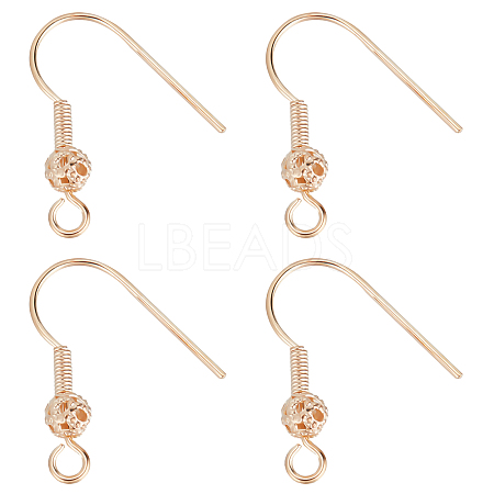 150Pcs Brass Round Beaded Earring Hooks KK-BBC0005-37-1