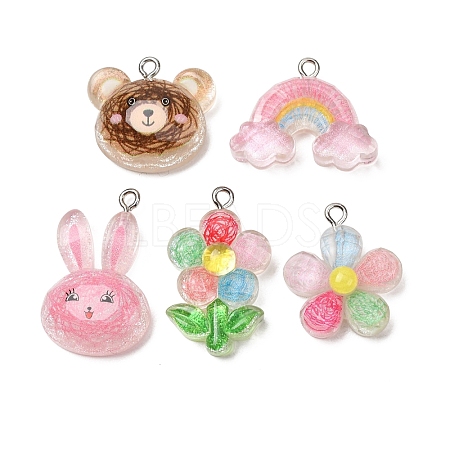 Transparent Resin Pendants RE-CBA6A90-01P-1