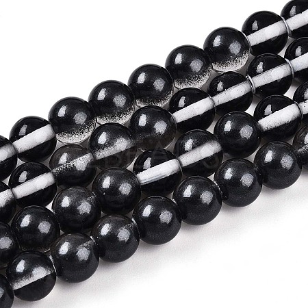 Baking Paint Transparent Glass Beads Strands DGLA-N011-8mm-10-1