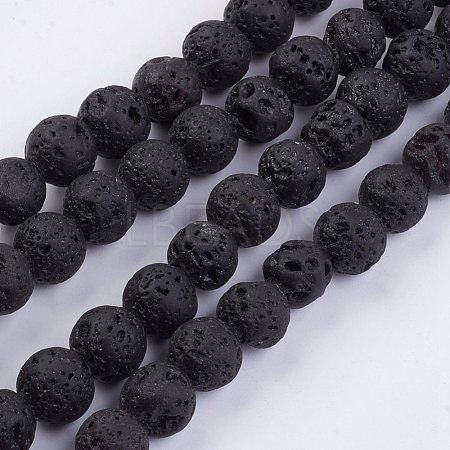 Natural Lava Rock Beads Strands G-F436-8mm-1