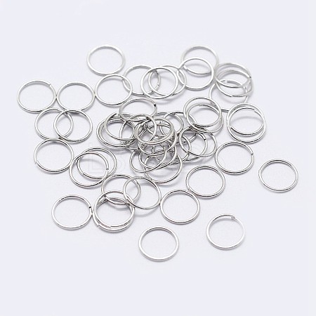 Anti-Tarnish Rhodium Plated 925 Sterling Silver Saw Cut Open Jump Rings STER-F036-02P-1x8mm-1
