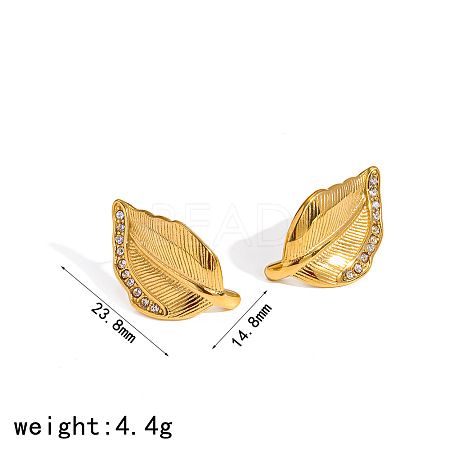 304 Stainless Steel & Crystal Rhinestone Stud Earrings for Women WG8A2B7-01-1