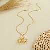 304 Stainless Steel 3D Flower Pendant Necklaces for Women WGDBDE2-01-3