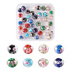 40Pcs 8 Colors Handmade Gold Sand Lampwork Beads Strands LAMP-YS0001-01-1