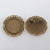 Vintage Alloy Brooch Cabochon Bezel Settings X-PALLOY-N0085-53AB-NF-2