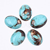 Assembled Synthetic Imperial Jasper and Bronzite  Cabochons G-S329-080E-1