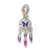 Rack Plating Alloy Rhinestone European Dangle Charms PALLOY-P307-08P-1