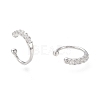 Brass Micro Pave Clear Cubic Zirconia Cuff Earrings Sets EJEW-I249-19P-3