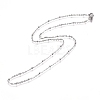 304 Stainless Steel Cable Chains/Satellite Chains Necklaces NJEW-L159-07B-P-01-2