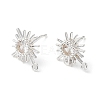 Brass Pave Clear Cubic Zirconia Stud Earrings Finding FIND-XCP0002-36S-2
