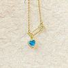 Heart Safety Pin Brass Pave Cubic Zirconia Pendant Necklaces for Women FS-WGA6C95-07-1