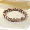 Natural Maifanite/Maifan Stone Bead Stretch Bracelets X-BJEW-K212-B-044-8