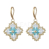 Handmade Glass Seed Beads Flower Leverback Earrings EJEW-MZ00578-01-2