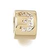 Brass Micro Pave Clear Cubic Zirconia Beads CU-CBAA19F-01G-D-1
