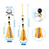 Crafans 4Pcs 2 Style Senior Year Theme Woolen Yarn Tassels Pendant Decorations HJEW-CF0001-18-3