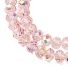 Electroplate Transparent Glass Beads Strands EGLA-A046-01B-15-2