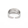 304 Stainless Steel Criss Cross Open Cuff Ring for Women RJEW-S405-215P-2