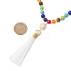 Chakra Gemstone Round Beaded Turtle Pendant Necklaces NJEW-JN05076-3