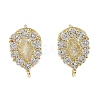Teardrop Brass Micro Pave Clear Cubic Zirconia Stud Earring Findings LS-KK-C107-13G-1
