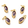 Real 18K Gold Plated Brass Micro Pave Cubic Zirconia Charms ZIRC-L100-078G-2
