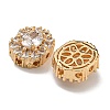 Oval Brass Micro Pave Cubic Zirconia Beads KK-U037-04G-02-2