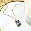 Rectangle Tarot 304 Stainless Steel with Enamel Pendant Necklaces for Women NJEW-G157-01G-03-3