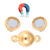 Brass Magnetic Clasps with Loops KK-YW0001-16A-4