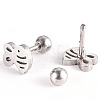 201 Stainless Steel Barbell Cartilage Earrings EJEW-R147-22-2