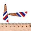 Independence Day Opaque Striped Resin & Walnut Wood Pendants RESI-U010-02F-3
