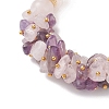 Natural Amethyst & Natural Rose Quartz  Beaded Bracelets for Women BJEW-JB13150-01-3