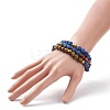 3Pcs 3 Style Natural & Synthetic Mixed Stone Stretch Bracelets Set with Wood Beaded for Women BJEW-JB08356-3