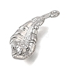Brass Micro Pave Clear Cubic Zirconia Charms KK-CBA15EE-06P-2