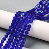 Transparent Electroplate Glass Beads Strands GLAA-F029-4mm-D06-4