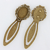 Iron Bookmark Cabochon Settings PALLOY-N0084-23AB-NF-2