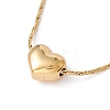 Heart Pendant Necklace with Boston Link Chains LS-NJEW-G074-20G-1