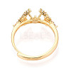 Flower Brass Micro Pave Cubic Zirconia Cup Peg Ring Settings KK-T076-09G-3