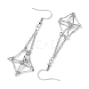 Non-Tarnish 304 Stainless Steel Macrame Pouch Empty Stone Holder Dangle Earring Findings EJEW-JE05811-02-4