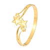 304 Stainless Steel Star Open Hinged Cuff Bangles for Women WG5645C-01-3