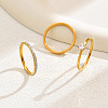 3Pcs 3 Style Stainless Steel Simple Thin Finger Rings Set VB0831-3-1
