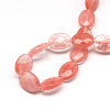 Faceted Oval Cherry Quartz Glass Beads Strands G-R303-15-2