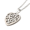 Non-Tarnish 306 Stainless Steel Pendant Necklace for Women NJEW-Q772-01P-04-2