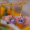 Alloy Rhinestone Hoop Dangle Earrings for Women WG08A50-02-1