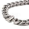 304 Stainless Steel Cuban Link Chain Bracelet NJEW-D050-02F-P-2